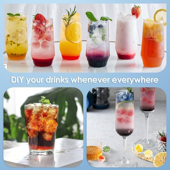 Ice Cube Trays with Lid Sphere Mold Spherical 0.8" 2 Trays Black - Picture 7 of 8